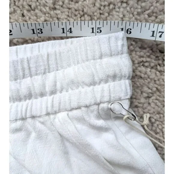NWT Splendid White Textured Campside Shorts with Elastic Waist Sz L